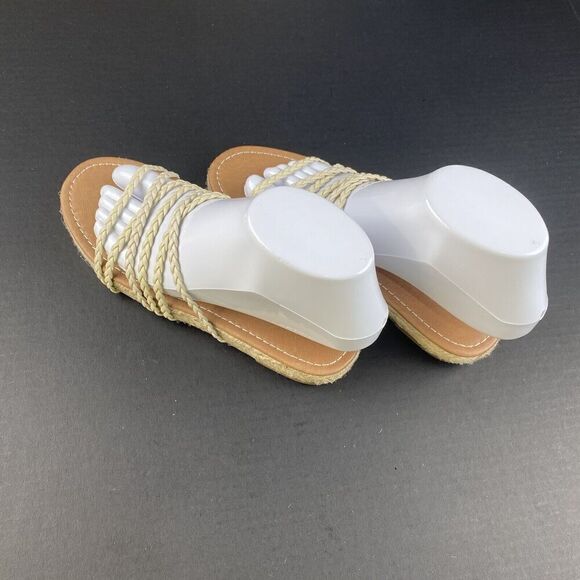 Madewell Women’s Kathryn Braided Leather Espadrille Slide Sandals Ivory Size 9 - Picture 4 of 16